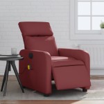 vidaXL Fotoliu de masaj electric rabatabil, roșu vin, piele ecologică vidaXL Fotoliu de masaj electric rabatabil, roșu vin, piele ecologică