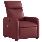 vidaXL Fotoliu de masaj electric rabatabil, roșu vin, piele ecologică vidaXL Fotoliu de masaj electric rabatabil, roșu vin, piele ecologică