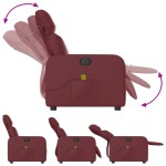 vidaXL Fotoliu de masaj electric rabatabil, roșu vin, piele ecologică vidaXL Fotoliu de masaj electric rabatabil, roșu vin, piele ecologică