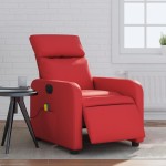 vidaXL Fotoliu electric de masaj rabatabil, roșu, piele ecologică vidaXL Fotoliu electric de masaj rabatabil, roșu, piele ecologică