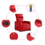 vidaXL Fotoliu electric de masaj rabatabil, roșu, piele ecologică vidaXL Fotoliu electric de masaj rabatabil, roșu, piele ecologică