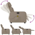 vidaXL Fotoliu electric masaj rabatabil, cappuccino, piele ecologică