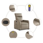 vidaXL Fotoliu electric masaj rabatabil, cappuccino, piele ecologică