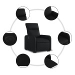 vidaXL Fotoliu rabatabil cu ridicare, negru, piele ecologică