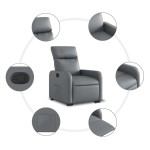 vidaXL Fotoliu rabatabil cu ridicare, gri, piele ecologică