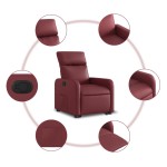 vidaXL Fotoliu rabatabil cu ridicare, roșu vin, piele ecologică