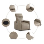 vidaXL Fotoliu rabatabil cu ridicare, cappuccino, piele ecologică