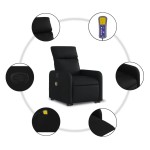 vidaXL Fotoliu de masaj rabatabil cu ridicare negru piele ecologică