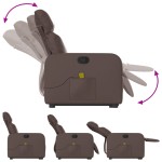 vidaXL Fotoliu de masaj rabatabil cu ridicare, maro, piele ecologică vidaXL Fotoliu de masaj rabatabil cu ridicare, maro, piele ecologică
