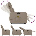 vidaXL Fotoliu de masaj rabatabil vertical cappuccino piele ecologică