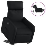 vidaXL Fotoliu rabatabil electric cu ridicare, negru, piele ecologică