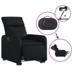 vidaXL Fotoliu rabatabil electric cu ridicare, negru, piele ecologică