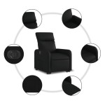 vidaXL Fotoliu rabatabil electric cu ridicare, negru, piele ecologică