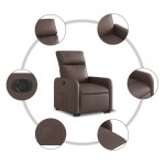 vidaXL Fotoliu rabatabil electric cu ridicare, maro, piele ecologică