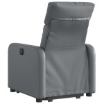 vidaXL Fotoliu rabatabil electric cu ridicare, gri, piele ecologică