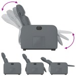 vidaXL Fotoliu rabatabil electric cu ridicare, gri, piele ecologică