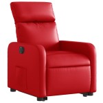 vidaXL Fotoliu rabatabil electric cu ridicare, roșu, piele ecologică