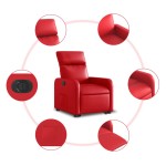 vidaXL Fotoliu rabatabil electric cu ridicare, roșu, piele ecologică
