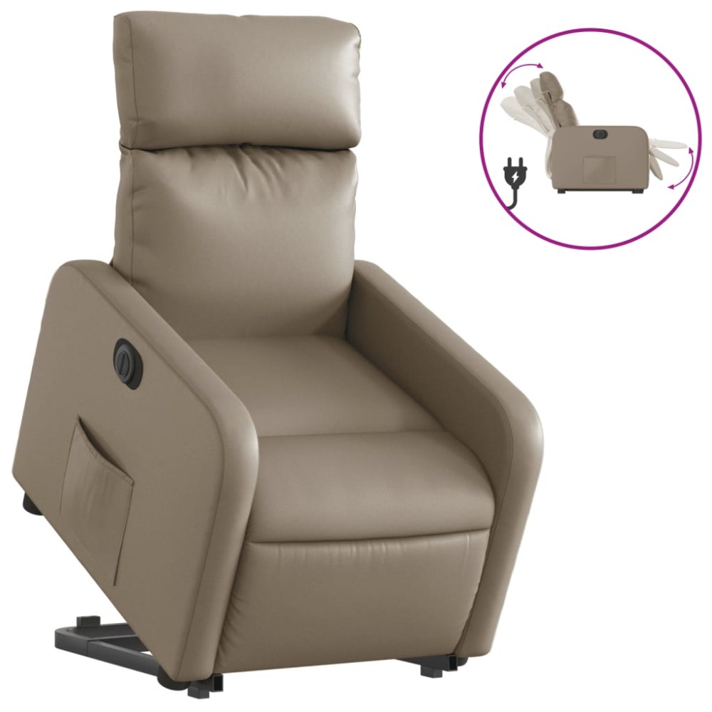 vidaXL Fotoliu rabatabil electric cu ridicare, cappuccino