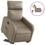 vidaXL Fotoliu rabatabil electric cu ridicare, cappuccino