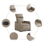 vidaXL Fotoliu rabatabil electric cu ridicare, cappuccino