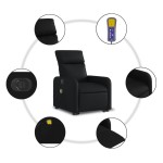 vidaXL Fotoliu electric masaj rabatabil cu ridicare, negru