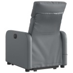 vidaXL Fotoliu masaj rabatabil electric cu ridicare, gri, piele eco