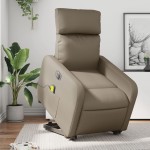 vidaXL Fotoliu electric masaj rabatabil cu ridicare, cappuccino vidaXL Fotoliu electric masaj rabatabil cu ridicare, cappuccino