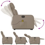 vidaXL Fotoliu electric masaj rabatabil cu ridicare, cappuccino vidaXL Fotoliu electric masaj rabatabil cu ridicare, cappuccino