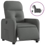 vidaXL Fotoliu rabatabil electric, gri închis, material textil