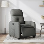 vidaXL Fotoliu rabatabil electric, gri închis, material textil