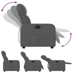 vidaXL Fotoliu rabatabil electric, gri închis, material textil