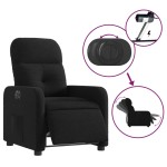 vidaXL Fotoliu rabatabil electric, negru, material textil