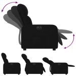 vidaXL Fotoliu rabatabil electric, negru, material textil