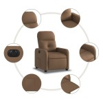 vidaXL Fotoliu rabatabil electric, maro, material textil
