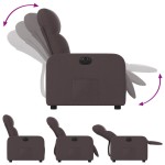 vidaXL Fotoliu rabatabil electric, maro închis, material textil