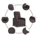 vidaXL Fotoliu rabatabil electric, maro închis, material textil
