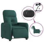 vidaXL Fotoliu rabatabil electric, verde închis, material textil vidaXL Fotoliu rabatabil electric, verde închis, material textil
