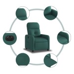 vidaXL Fotoliu rabatabil electric, verde închis, material textil vidaXL Fotoliu rabatabil electric, verde închis, material textil