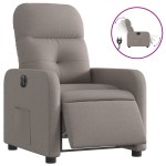 vidaXL Fotoliu rabatabil electric, gri taupe, material textil