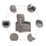 vidaXL Fotoliu rabatabil electric, gri taupe, material textil