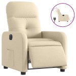 vidaXL Fotoliu rabatabil electric, crem, material textil
