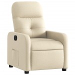 vidaXL Fotoliu rabatabil electric, crem, material textil