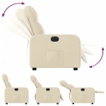 vidaXL Fotoliu rabatabil electric, crem, material textil