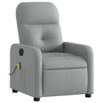 vidaXL Fotoliu electric de masaj rabatabil, gri deschis, microfibră