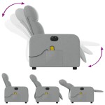vidaXL Fotoliu electric de masaj rabatabil, gri deschis, microfibră
