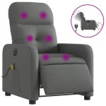 vidaXL Fotoliu electric de masaj rabatabil, gri închis, textil