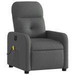 vidaXL Fotoliu electric de masaj rabatabil, gri închis, textil