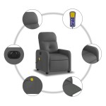 vidaXL Fotoliu electric de masaj rabatabil, gri închis, textil