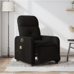 vidaXL Fotoliu electric de masaj rabatabil, negru, textil vidaXL Fotoliu electric de masaj rabatabil, negru, textil
